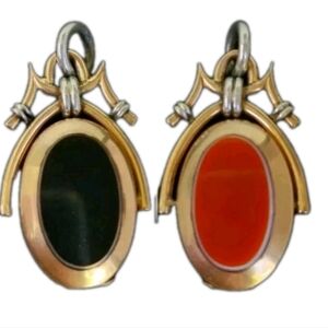 Antique Victorian 14k Gold Agate Spinner Locket